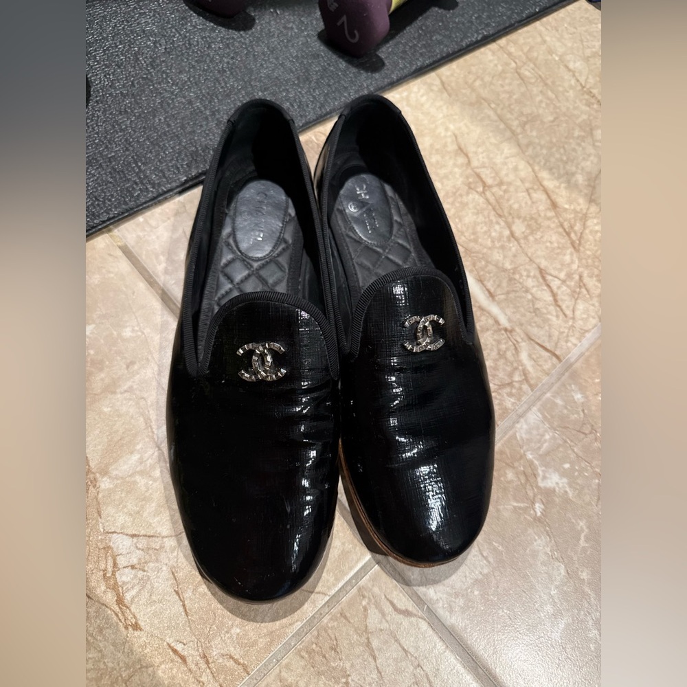 Chanel Patent Leather RESOLED loafer Sz 40